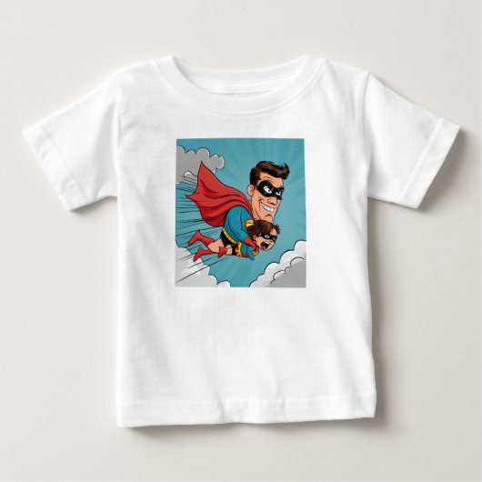 Superhero Father Toddler T-shirt ベビーTシャツ (正面)