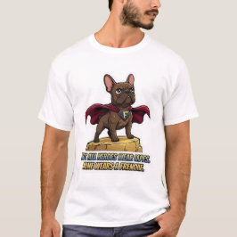 Superhero French Bulldog Cute Frenchie Hero Design Tシャツ