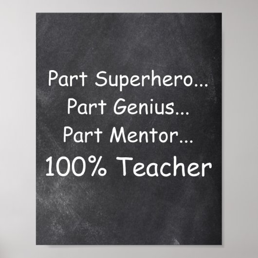 Superhero Genius Mentor Teacher Class Decoration ポスター (正面)
