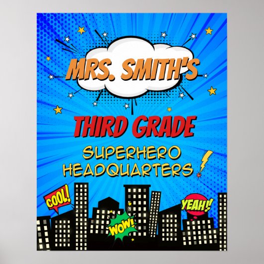 Superhero Headquarters教室へようこそ ポスター (正面)