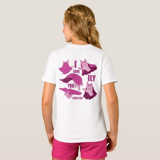 Superhero ILY - ASL Design Tシャツ (裏面フル)