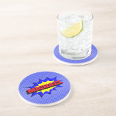 Superhero Kids Comic Book Personalized Name コースター (側面)