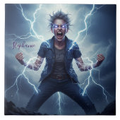 Superhero Lightning Energy Woman  タイル (正面)