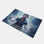 Superhero Lightning Energy Woman ドアマット (アングル)