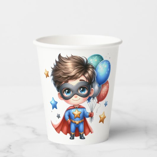 Superhero Paper Cups | Kids Birthday Party Cups 紙コップ (正面)