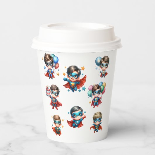 Superhero Paper Cups | Kids Birthday Party Cups 紙コップ (正面)