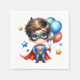 Superhero Paper Napkins | Kids Birthday Party Napk スタンダードカクテルナプキン