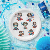 Superhero Paper Plate Boy Birthday Party Tableware ペーパープレート (パーティー)