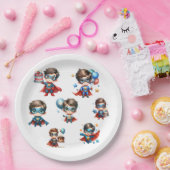 Superhero Paper Plate Boy Birthday Party Tableware ペーパープレート (パーティー)