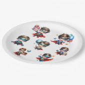 Superhero Paper Plate Boy Birthday Party Tableware ペーパープレート (アングル)