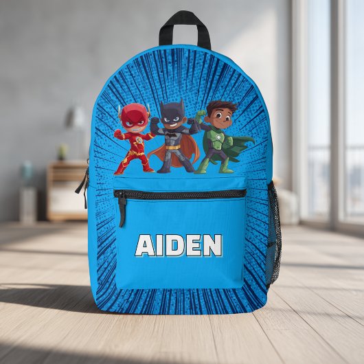 Superhero Personalised Backpack Custom Name Kids プリントバックパック