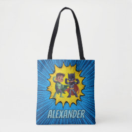 Superhero Personalised Boys Tote Bag Custom Name トートバッグ