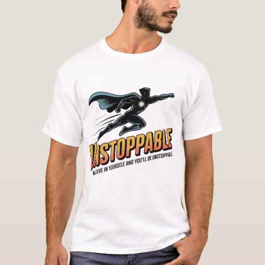 Superhero Runner Motivation Retro Design Tシャツ (正面)