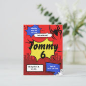 Superhero Spider Birthday Invitation Kids Party  シーズンカード (スタンド正面)