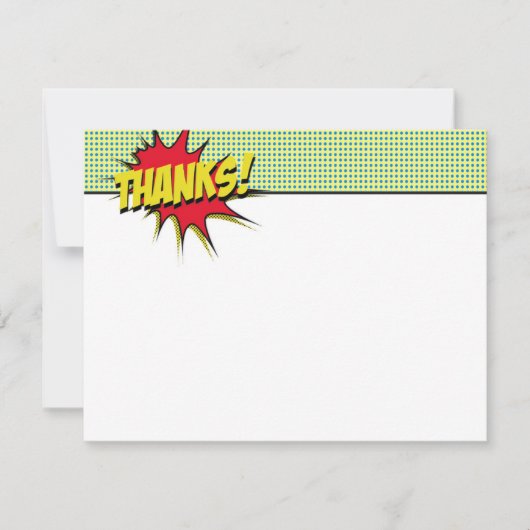 Superhero Thank You Stationery ノートカード (正面)