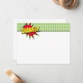 Superhero Thank You Stationery ノートカード (正面/裏面インサイチュ)