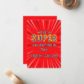 Superhero Valentine’s Day Card ノートカード (正面/裏面インサイチュ)