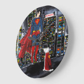 Superheroes Best Friend Painting by Alfred Fox ラージ壁時計 (傾斜)