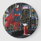 Superheroes Best Friend Painting by Alfred Fox ラージ壁時計 (正面)