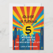 Superheroes Birthday Invitation – Custom 5x7 Card 招待状 (裏面)