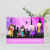 *~* SUPERHEROS子供の誕生日パーティー 招待状 (スタンド正面)