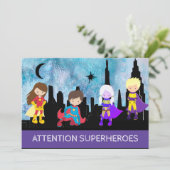 *~* SUPERHEROS子供の誕生日パーティー 招待状 (スタンド正面)