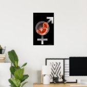 Superimposed fetus over male and female symbols ポスター (ホームオフィス)