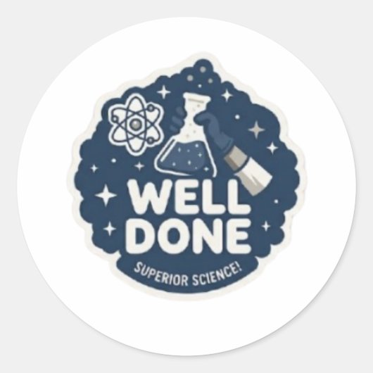 Superior Science Well Done Teacher Reward Sticker ラウンドシール (正面)