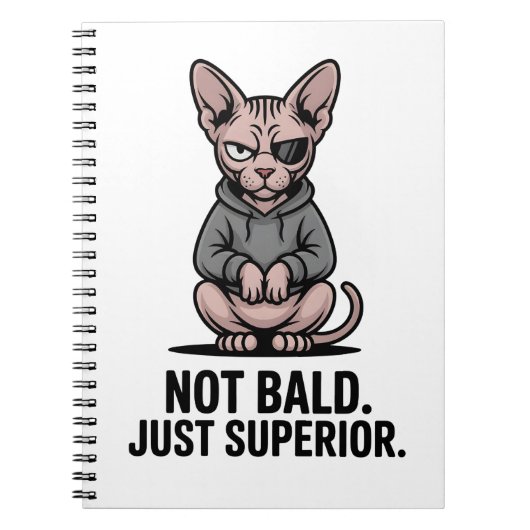Superior Sphynx Cat Attitude Illustration ノートブック (正面)