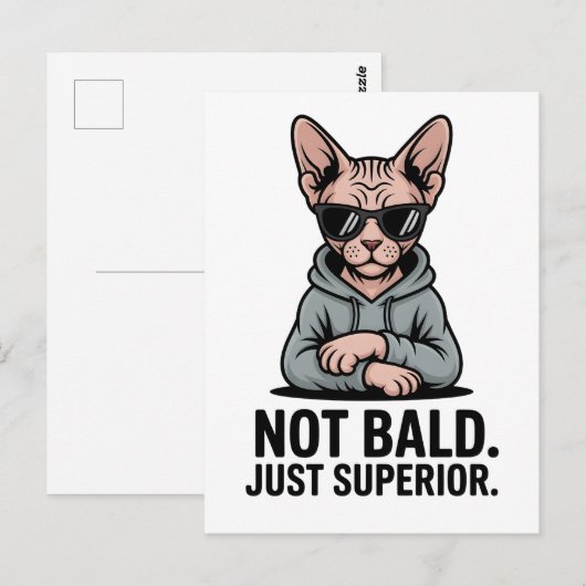 Superior Sphynx Cat Sarcastic Attitude Art ポストカード (正面/裏面)