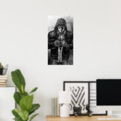 Superman Earth Cover - Black and White ポスター (ホームオフィス)