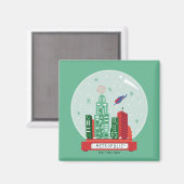Superman Metropolis Snow Globe Graphic マグネット (正面/裏面)