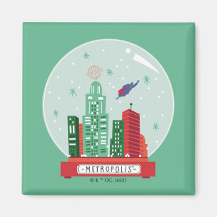 Superman Metropolis Snow Globe Graphic マグネット