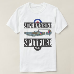 Supermarineの短気者のヴィンテージの航空WWII飛行機 Tシャツ