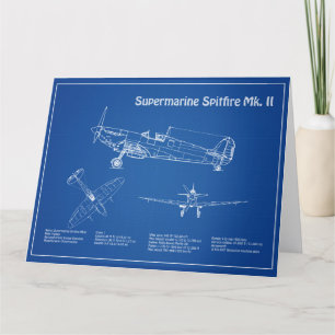 Supermarine Spitfire – 飛行機の設計図AD サンキューカード