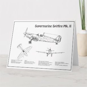 Supermarine Spitfire – 飛行機の設計図BD サンキューカード