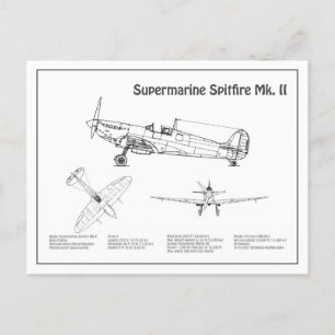 Supermarine Spitfire – 飛行機の設計図BD ポストカード