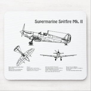 Supermarine Spitfire – 飛行機の設計図BD マウスパッド