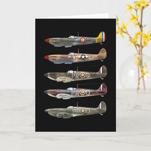 Supermarine Spitfire is a British WW2 fighter カード (黄色い花)