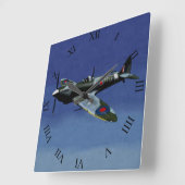 Supermarine Spitfire ix壁時計。 スクエア壁時計 (傾斜)