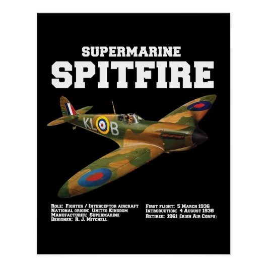 Supermarine Spitfire | WW2 Plane ポスター (正面)