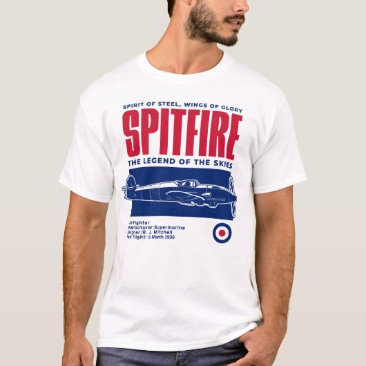 Supermarine Spitfire | WW2 Plane Tシャツ (正面)