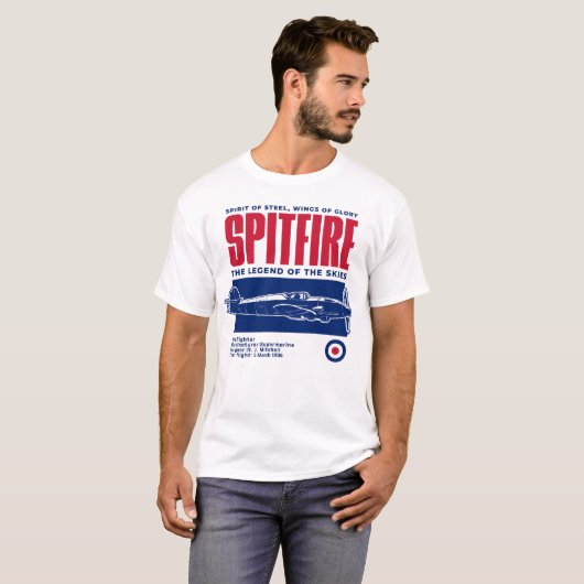 Supermarine Spitfire | WW2 Plane Tシャツ (正面フル)