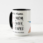 SuperMom妻すごい疲れすごいたカスタマイズ可能な写真 マグカップ (正面左)