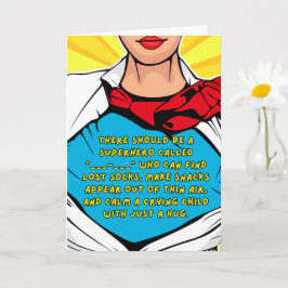 Supermom - おもしろい & Interactive Mother's Day Card カード