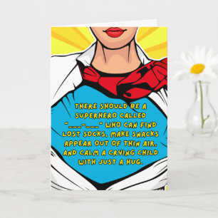 Supermom - おもしろい & Interactive Mother's Day Card カード