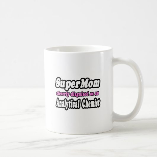 SuperMom...分析化学者 コーヒーマグカップ (右)