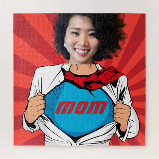 Supermom – 名前と写真のカスタマイズ可能 ジグソーパズル (縦)