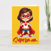 Supermom – Cute Mother Superhero Design カード (正面)