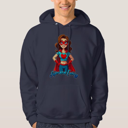 Supermom Energy – Strong Mother Illustration パーカ (正面)